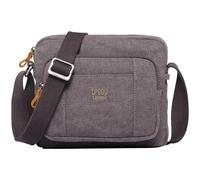 TRP0235 Troop London Classic Canvas Across Body Bag - Charcoal