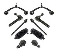 TRQ Front Control Arms Ball Joints Tie Rods & Steering Rack Boots Kit for GM Van