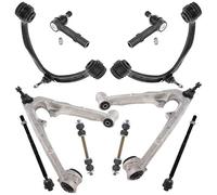 TRQ Front Steering & Suspension Kit Control Arm with Ball Joint Sway Bar Stabilizer Link Tie Rod Compatible with Cadillac Chevrolet GMC