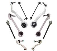 TRQ Front Steering & Suspension Kit Control Arm with Ball Joint Sway Bar Stabilizer Link Tie Rod Compatible with BMW