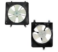 TRQ Radiator & AC Condenser Cooling Fan Assembly Pair Compatible with 98-02 Honda Accord 2.3L