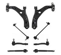 TRQ Steering & Suspension Kit Control Arm with Ball Joint Sway Bar Stabilizer Link Tie Rod Compatible with 2014-2018 Mazda 3