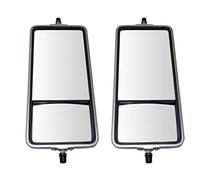 TRQ West Coast Mirror Manual 16 x 7 Inch Stainless Steel Bubble Back Convex Glass for HD Semi Truck