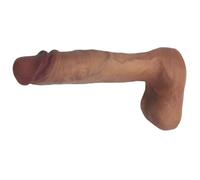 TRQOYTU 24 Cm Large Two-Layer Silicone Anal Plug, Lifelike Glans, Testicles and Veins with Suction Cup, Sex Toy for Couples, Prostate Anal Plug, Vaginal Masturbation Sex Toys
