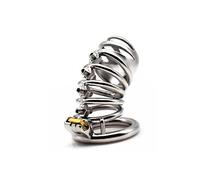 TRQOYTU 304 Stainless Steel Chastity Cage, Penis Cage with Concealed Lock Design, Comfortable Circular Ring, Bondage Fetish Toy, Unlockable with A Special Key, Male Penis Ring