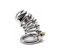 TRQOYTU 304 Stainless Steel Chastity Cage, Penis Cage with Concealed Lock Design, Comfortable Circular Ring, Bondage Fetish Toy, Unlockable with A Special Key, Male Penis Ring