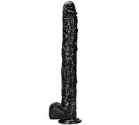 TRQOYTU 43cm Giant with Suction Cup Real Penis Replica with Real Veins and Protruding Testicles Anal Plug with Thrust Extra Large Anal Sex Toys for Men and Women