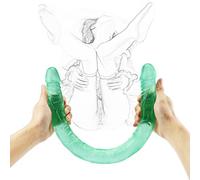 TRQOYTU 55cm Realistic Dildo Extra Long Double Dilos Double Headed Dildo Anal Plug Butt Plug Prostate Vaginal Massager PVC Masturbation Sex Toy for Men Women Beginner Lesbian, Green