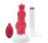 TRQOYTU 7.5in Liquid Silicone Wolf Dog Penis - Animal with Ejaculation Function - Anal Plug, Butt Plug, Animal - Prostate Massage Sex Toy for Men and Women