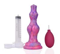 TRQOYTU 8 Inch Realistic Squirting Dildo Light Up Animal Silicone with Suction Cup Butt Plug Women Extreme Masturbation Sex Toys Men Anal Sex Toys