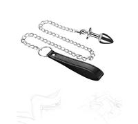 TRQOYTU Anal Plug with Metal Chain SM Slave Metal Butt Plug Anus Dilator Bondage Torture Fetish Masturbation Vagina Prostate Massage Expander Restraint Flirting BDSM Sex Toy for Couples