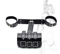 TRQOYTU BDSM Bondage Handcuffs with Arm Belt Adjustable Leather Handcuffs Arms Behind The Back SM Reverse Restraints Arm Restraints Fetish Extreme Torture Sex Toys for Beginners Couples Women