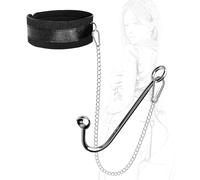 TRQOYTU BDSM Sex Bondage Restraints with Anal Hook Collar Butt Plug Anal Hook Bondage Set Restraints Anus Masturbator Extreme Dog Slave Bed Restraints Iron Chain Erotic SM Anal Toy for Couples