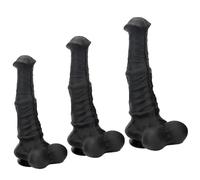 TRQOYTU Black Horse, Silicone Horse, Large Anus, Strong Suction Cup, S/M/L, Anal Plug, Ring, Increased Animal Penis, Sex Toys for Men and Women