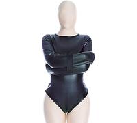 TRQOYTU Bodysuit Bondage Chastity Body BDSM Leather Arm Cuff Lockable Handcuffs Bracelet Clothing Slave Fetish Play Sex Toy Couple Women Men
