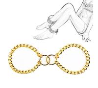 TRQOYTU Bondage Ankle Cuffs SM Metal Foot Restraints Cowhide Removable Anklecuffs Erotic Bed Restraints Fetish Slave Sex Game Sex Toys for Couples Beginners Extreme