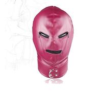 TRQOYTU Bondage Head Mask Fetish Leather Mask with Zippers Restraints Mask with D-Ring Erotic Headgear Adjustable Head Mask for Role Play Sex Toys for Men and Women