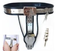 TRQOYTU Chastity Belt for Women, A Stainless Steel BDSM Set That Includes A Vaginal Plug and an Invisible Chastity Cage, A Sex Toy That Offers You Endless Bondage Fetish Pleasure