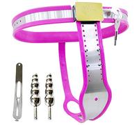 TRQOYTU Chastity Belt for Women, Made of Stainless Steel, BDSM Sex Toy with Removable Anal Plug and Vaginal Plug, Unique Gift for Private Games, Comfortable Fit, Suitable for Travel, 60-110Cm