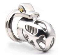 TRQOYTU Chastity Cage Men's Penis Cage Stainless Steel Chastity Cage Male Metal Chastity Belt for Men Ventilation Breathable Cock Cage SM Fetish Sex Toy for Chastity Lock