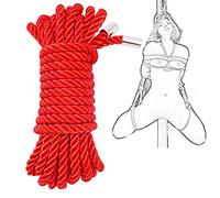 TRQOYTU Deluxe Bondage Ropes SM Bondage Rope Bondage Rope Soft Mercerized Rope with Metal Tip BDSM Hand Cuffs Arm Cuffs Ankle Cuffs Set Sex Toys for Couples Extreme 5 Meters