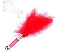 TRQOYTU Deluxe Feather Tickler SM Whip Sex Erotic Flogger Love Feather Clit Whip with Acrylic Handle BDSM Bondage Spanking Slapper Paddle Bed Restraints Flirting Sex Toy for Couples Adults