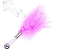 TRQOYTU Deluxe Feather Tickler SM Whip Sex Erotic Flogger Love Feather Clit Whip with Acrylic Handle BDSM Bondage Spanking Slapper Paddle Bed Restraints Flirting Sex Toy for Couples Adults
