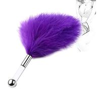 TRQOYTU Deluxe Feather Tickler SM Whip Sex Erotic Flogger Love Feather Clitoris Whip with Acrylic Handle BDSM Bondage Spanking Slapper Paddle Flirting Tickler Sex Toy for Couples Adults