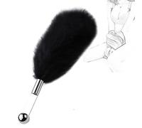 TRQOYTU Deluxe Feather Tickler SM Whip Sex Erotic Flogger Love Feather Clitoris Whip with Acrylic Handle BDSM Bondage Spanking Slapper Paddle Flirting Tickler Sex Toy for Couples Adults