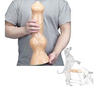 TRQOYTU Extra Large Realistic Dildo Dog Penis Healthy PVC Anal Dildo Plug with Powerful Suction Cup Prostate Vaginal Massager Masturbation Sex Toy for Men and Women Beginners (37.5cm Long)