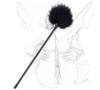TRQOYTU Feather Clitoris Whip Deluxe Feather Tickler SM Whip Erotic Flogger with PVC Handle BDSM Bondage Spanking Slapper Paddle Bed Restraints Flirting Tickler Role Play Sex Toys for Couples
