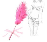 TRQOYTU Feather Tickler Sex Erotic Flogger SM Whip Love Feather Clit Whip BDSM Bondage Spanking Slap Paddle Bed Restraints Erotic Role Play Flirting Tickler Sex Toy for Couples