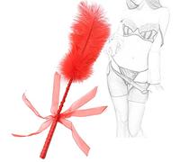 TRQOYTU Feather Tickler Sex Erotic Flogger SM Whip Love Feather Clit Whip BDSM Bondage Spanking Slap Paddle Bed Restraints Erotic Role Play Flirting Tickler Sex Toy for Couples
