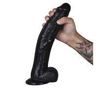 TRQOYTU Giant XXL Anal 31.5 X 5.5 Cm Size for High End Players with Veins and Rough Testicles, Realistic Penis Real Replica and Unisex Toy