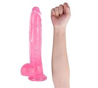 TRQOYTU Giant XXL Anal 31.5 X 5.5 Cm Size for High End Players with Veins and Rough Testicles, Realistic Penis Real Replica and Unisex Toy