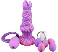 TRQOYTU Glowing Anal Plug with Ovipositor Function - Silicone with 5 Balls - and Prostate Masturbator - Sex Toys for Women, Men and Couples