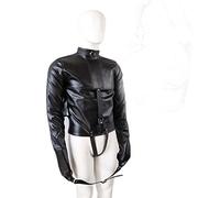 TRQOYTU Leather Chastity Straitjacket Costume Handcuffs BDSM Fetish SM Bondage Erotic Lingerie Slave Conditioning Bondage Forced Clothing Erotic Extreme Sex Toy for Men Women