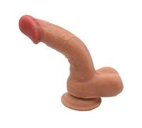 TRQOYTU Lifelike Dildo, Lifelike Testicles, Removable Foreskin, Unique Curvature to Maintain Natural Texture 19.5cm, Powerful Suction Cup Diameter 38mm, Couple Sex Products