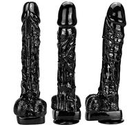 TRQOYTU Long Realistic Dildo, Large Anal Plug, Anal Plug with Suction Cup, Anal Dilator, Prostate Vaginal Massager, G-spot Stimulator, PVC Masturbation Sex Toy for Male and Female Beginners