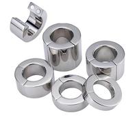 TRQOYTU Magnetic Stainless Steel Testicle Ring, Testicle Stretcher, Testicle Stretcher, Testicle Pendant and Testicle Weight, Scrotum Stretcher, Metal Cock Ring. A Versatile Male Sex Toy for CBT