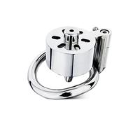 TRQOYTU Male Chastity Cage Locked Cage Stainless Steel Penis Cage for Men with Urethral Tube Hypoallergenic Bondage Sex Toy Rings in 3 Sizes