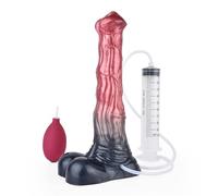 TRQOYTU Manual Animal Horse Spray Silicone Animal Horse Penis with Sperm Spray Function Classic Anal Anal Plug with Suction Cup Vaginal Sex Toys for Women Men, Color, XXL