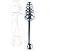 TRQOYTU Metal Anal Dildo with Handle Anal Beads Anal Beads Intensive Anal Rod Double-Sided Applicable Stimulus Structure Individual Stimulation G-Spot Masturbation Anal Sex Toy for Women Men