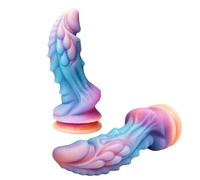 TRQOYTU New Glow-in-The-Dark Fantasy Design 22cm Suction Cup Dildo XXL Alien Fantasy Suction Cup Base Anal Dildo Soft Silicone Material Monster Dildo Sex Toy for Women and Men Anal Erotic Sex Toy