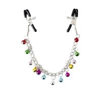 TRQOYTU Nipple Clamps with Color Bell Temptation Breast Clamps with Chain Metal for Women Men, Breast Stimulators SM Cosplay Sex Toys for Couple Flirting