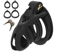 TRQOYTU Penis Cage Set with 4 Rings Chastity Cage for Men, Cobra 3D Resin Chastity Belt, 4 Sizes SM Restraint Set, Sex Toy