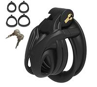 TRQOYTU Penis Cage Set with 4 Rings Chastity Cage for Men, Cobra 3D Resin Chastity Belt, 4 Sizes SM Restraint Set, Sex Toy