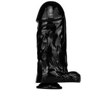 TRQOYTU Realistic Dildo, XXL Artificial Dildo Made of Huge Double-Layer Silicone, with Real Veins Through The Suction Cup Base, Stable and Fixable, Equipped with Anal Plug and Prostate Massage