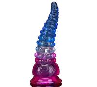 TRQOYTU Realistic Tentacle Dildo Smooth Colorful Fantasy Dildos with Suction Cup Transparent Crystal Anal Dildo Anal Plug Super Large Butt Plug Penis Masturbation Sex Toy for Men