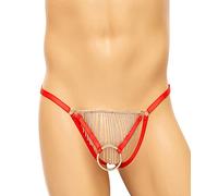 TRQOYTU Sexy String Thong Men's Penis Ring Underwear G-String Underpants Men Glitter Lace String Thong Briefs Bondage Underwear Erotic Thong Briefs Fetish Sex Toys for Men